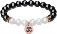 Lotus Stone Charm Bracelet