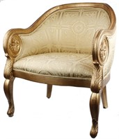 ORNATE GOLDEN  ARMCHAIRS LOT OF TWO