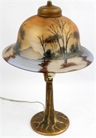 PAIRPOINT STYLE REVERSE PAINTED TREE LAMP