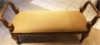 GOLD AND BEIGE LARGE SETTEE