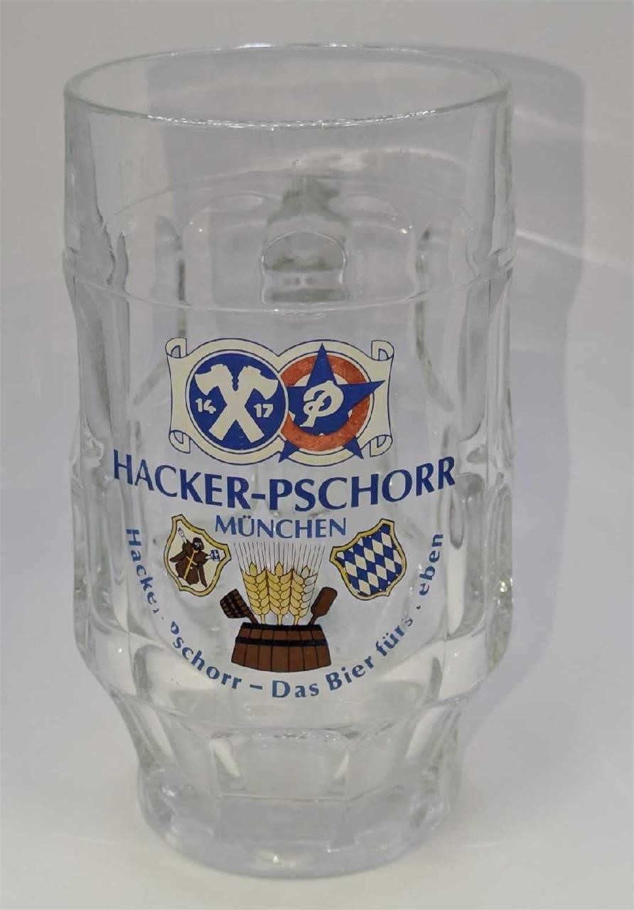 Vintage Hacker-Pschorr Brau Muchen Glass Stein
