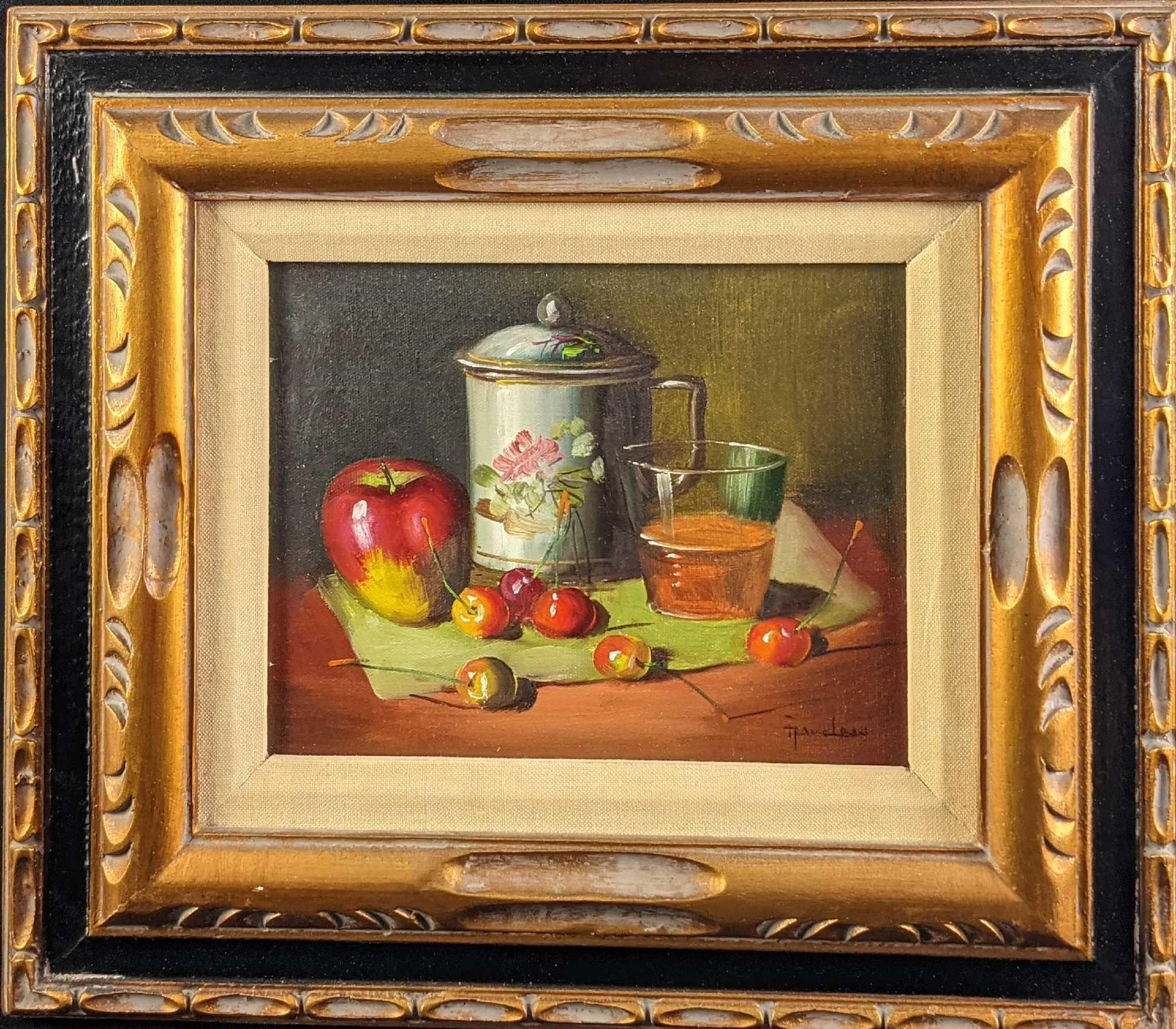 Framed Original Acrylic Apples & Cherries
