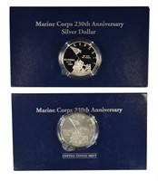 Pair of 2005 U.S. Marine Corps Silver Dollars