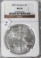 2007 W SILVER EAGLE NGC MS70