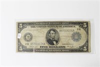 1914 5 DOLLAR FEDERAL RESERVE NOTE