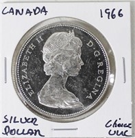 1966 CANADA SILVER DOLLAR CHOICE UNC