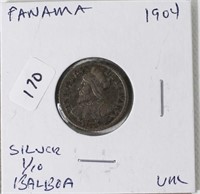 1904 PANAMA SILVER 1/10 BALBOA