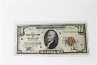 1929 NATIONAL CURRENCY NOTE TEN DOLLAR   VF