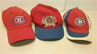 Three Montreal Canadiens Hats Previously Owned