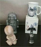 Tub-China Kewpie Doll, Feline Coffee Mug, Eagle