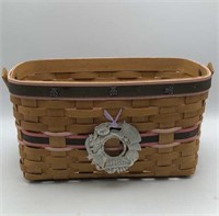 Longaberger Rectangle Handled Basket w/ Badge