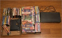 Large Lot of DVDs, VHS Movies w/ VCR DVD Combo