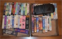 Large Lot of VHS Tape Movies w/ Tape Rewinder