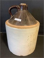 Antique handled crock jug 9"x14"h