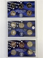 2000, 01,04 Proof State Qtr Sets x3