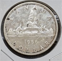 1956 Canadian Silver $1 Dollar Coin