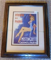 4 French wall art prints, largest is 18" x 22"