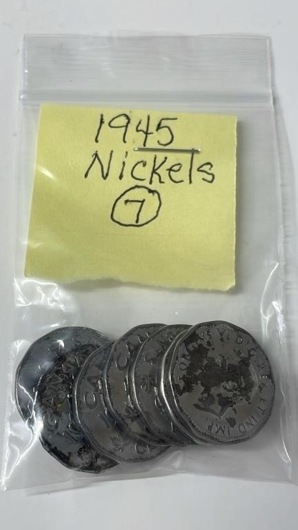 7 1945 Canadian Nickels