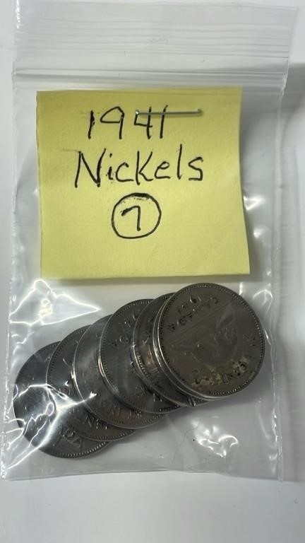 7 1941 Canadian Nickels