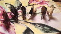 Set of vintage plastic horses