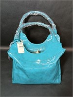 Neiman Marcus Patent Leather Turquoise Handbag