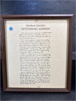 COPY OF ABRAHAM LINCOLN'S GETTYSBURG ADDRESS