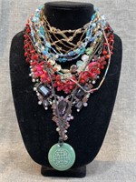 Assorted Necklaces -Jade Pendant, etc -No Stand