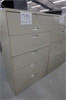 1 Five Drawer Lateral File Cabinet (42"w x 19"d x