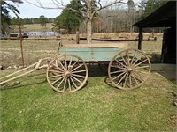 Vintage mule or horse-drawn wagon