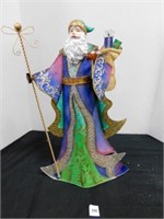 18" metal Santa Claus - purple, green, pink