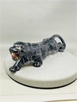 ceramic Black panther w/ green eyes - 17.5"
