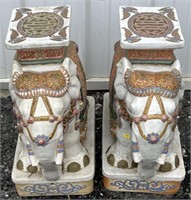 Pair Chinese Elephant Garden Seats as is