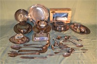 Silver plate table wares, flatware, Mirro cooky-pa