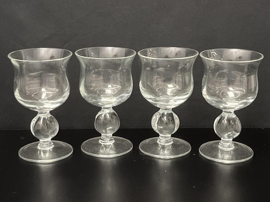 Set of 4 Wine German Glasses VTG