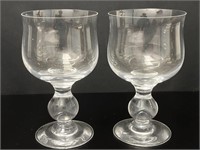 2 Oversized German Beer Glasses VTG