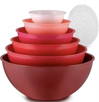 Zulay Kitchen 12 Piece Plastic Mixing Bowls With