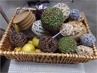 Basket of balls & fruit