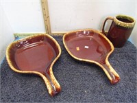 HULL BROWN DRIP POTTERY DISHES