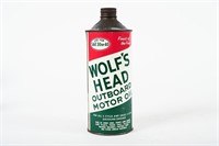 WOLF'S HEAD OUTBOARD MOTOR OIL U.S. QT CONE TOP
