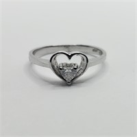 SILVER CUBIC ZIRCONIA  RING (~WEIGHT 1.6G)