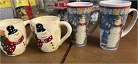 4 hot cocoa  mugs