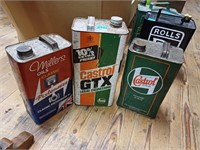 Three x 5 Litre Oil Cans - Miller and Castrol