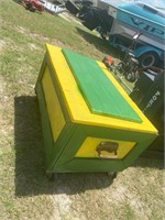 Green & Yellow Trunk on Wheels