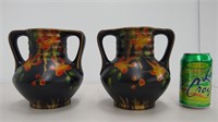 Pair Art Deco English pottery vases - 7"h