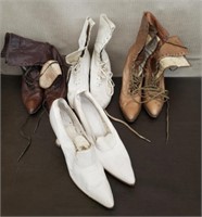 4 Pairs Vintage Ladies Boots & Shoes.