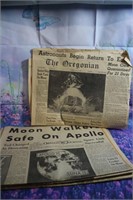 Vintage Newspapers 1st Walk on the Moon