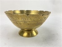 6" dia footed China Brass bowl.  3" tall,  m