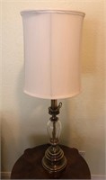Crystal and Brass Table Lamp with Shade