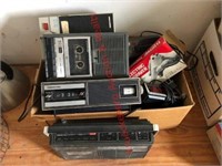 cassette players, clock radio, engraver