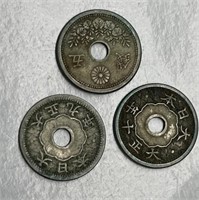 RARE 1920 Japan Yoshihito coins